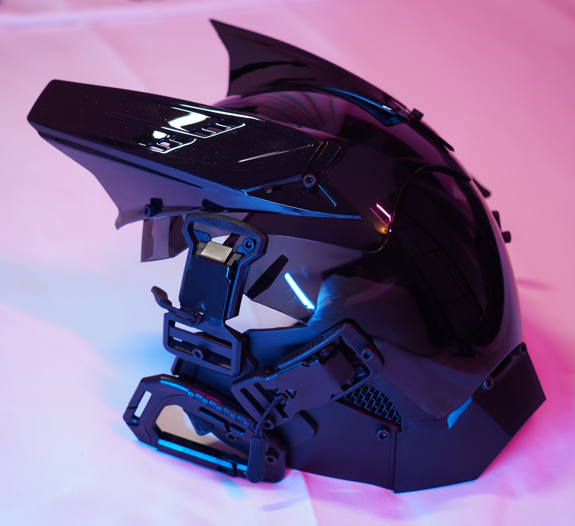 Cyberpunk styled helmet